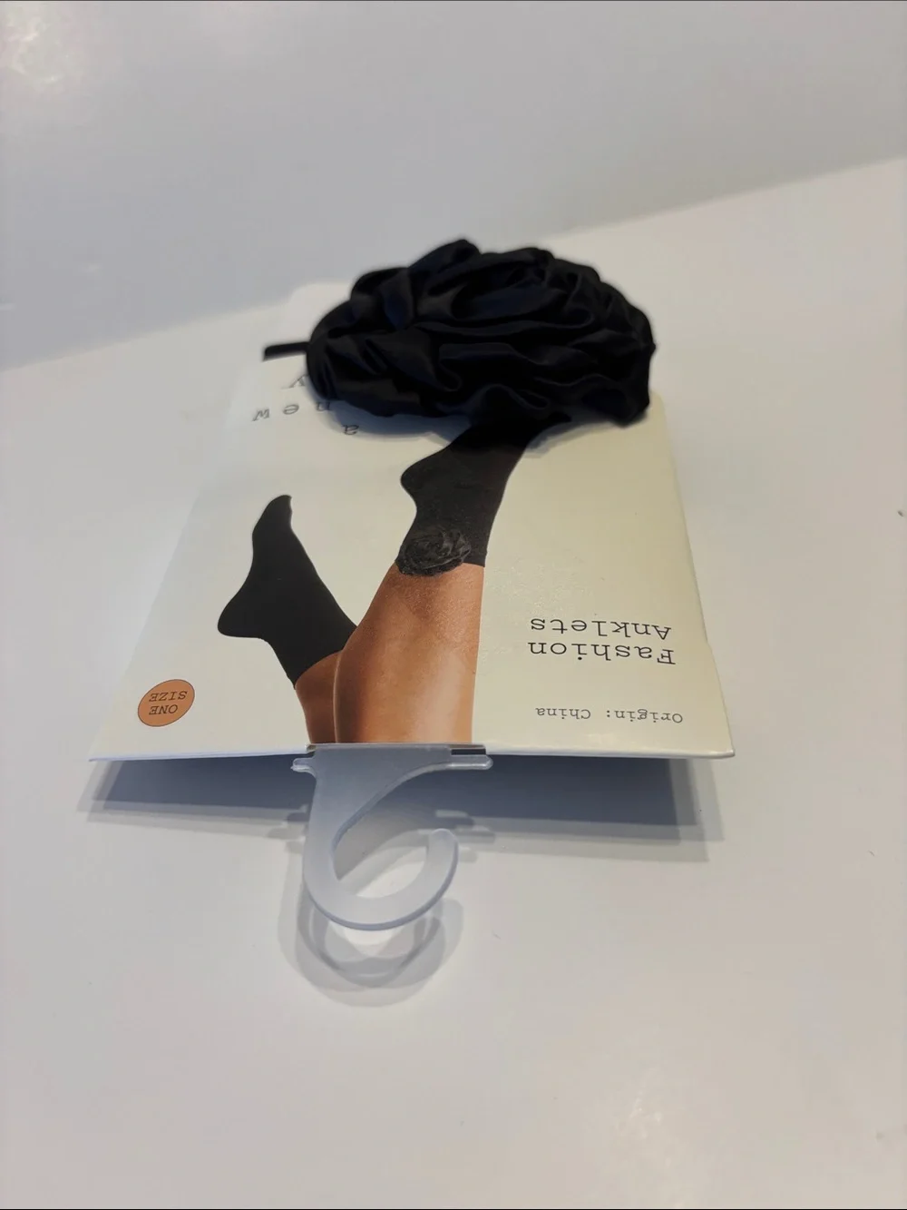 A New Day Black Rosette Detail Fashion Anklet Socks